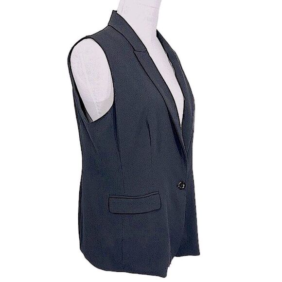 Chico's Vest Size 2 (12) Black Tuxedo Style Lapel - Picture 1 of 14